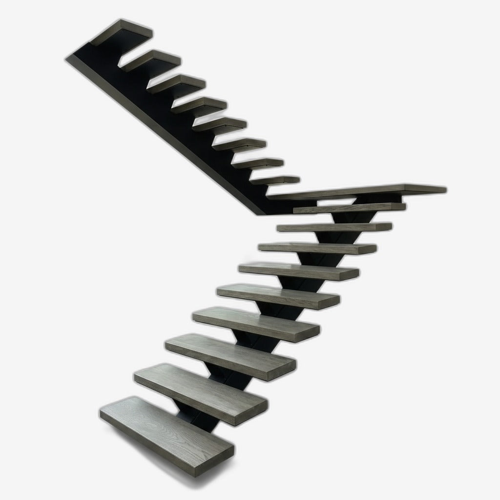 scari interioare cu trepte lemn pe structura metalica laris